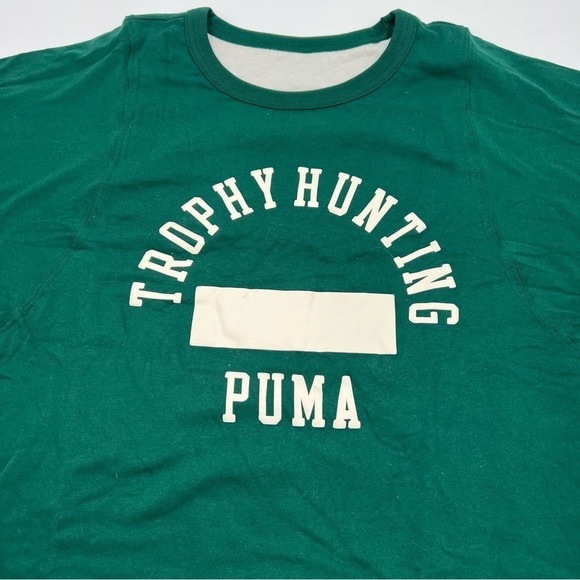 PUMA x Trophy Hunting Tops - PUMA x Trophy‎ Hunting Reversible Cropped T-Shirt Green cream Womens XL
